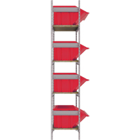 Wide Span Shelving with Jumbo Plastic Bins, Steel, Boltless, 800 lbs. Capacity, 66" W x 72" H x 18" D Les Fournitures Industrielles Méga