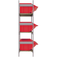 Wide Span Shelving with Jumbo Plastic Bins, Steel, Boltless, Starter, 66" W x 60" H x 18" D Les Fournitures Industrielles Méga
