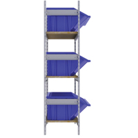 Wide Span Shelving with Jumbo Plastic Bins, Steel, Boltless, Starter, 66" W x 60" H x 18" D Les Fournitures Industrielles Méga