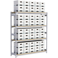 Wide Span Record Storage Shelving, Steel, 4 Shelves, 72" W x 18" D x 84" H Les Fournitures Industrielles Méga