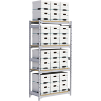 Wide Span Record Storage Shelving, Steel, 4 Shelves, 42" W x 18" D x 84" H Les Fournitures Industrielles Méga