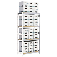Wide Span Record Storage Shelving, Steel, 4 Shelves, 42" W x 18" D x 84" H, Add-On Kit Les Fournitures Industrielles Méga