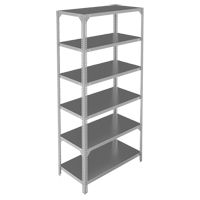 Shelving Unit, Galvanized Steel, Slotted Angle, 275 lbs. Capacity, 48" W x 72" H x 18" D Les Fournitures Industrielles Méga