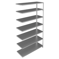 Shelving Unit, Galvanized Steel, Slotted Angle, 275 lbs. Capacity, 48" W x 84" H x 18" D Les Fournitures Industrielles Méga