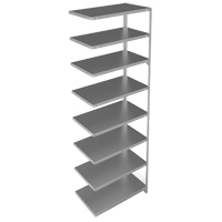 Shelving Unit, Galvanized Steel, Slotted Angle, Add-On, 36" W x 96" H x 18" D Les Fournitures Industrielles Méga
