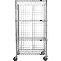 Enclosed Wire Shelf Cart, Chrome Plated, 36" x 69" x 18", 800 lbs. Capacity Les Fournitures Industrielles Méga