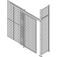 Porte &agrave; glissi&egrave;re robuste pour cloison en treillis m&eacute;tallique, 4' la x 8' h Les Fournitures Industrielles Méga