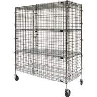 Security Cart, Chrome Plated, 60" x 69" x 24", 500 lbs. Capacity Les Fournitures Industrielles Méga
