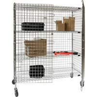 Security Cart, Chrome Plated, 60" x 69" x 24", 500 lbs. Capacity Les Fournitures Industrielles Méga