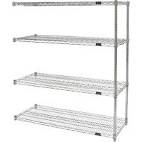 &eacute;tag&egrave;res robustes en treillis chromat&eacute;, Ensemble Ajout, Tiers 4, 36" la x 54" h x 24" p Les Fournitures Industrielles Méga