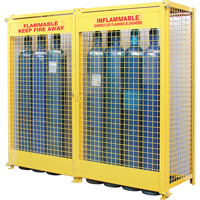 Armoires pour cylindres &agrave; gaz, nbre de bouteilles: 20, 88" , 30" , 74" , Jaune Les Fournitures Industrielles Méga