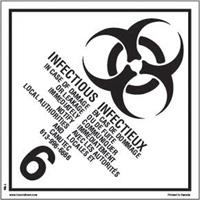 TDG Shipping Labels, Class 6.2, Infectious Substances, Paper Les Fournitures Industrielles Méga
