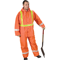 Tornado Traffic Rain Suit, PVC, Small, High Visibility Orange Les Fournitures Industrielles Méga
