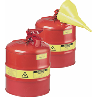 Bidons s&eacute;curitaires, Type I, Acier, 0,125 gal. US, Rouge, Homologu&eacute; FM/List&eacute; UL/ULC Les Fournitures Industrielles Méga