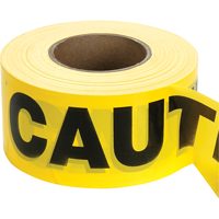Rubans pour barricades, Anglais, 3" la x 1000' lo, 2 mils, Noir sur jaune Les Fournitures Industrielles Méga