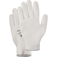 White Knit Palm Coated Gloves, Size Small/7, Polyurethane Coated, HPPE Shell, EN 388 Level 2 Les Fournitures Industrielles Méga
