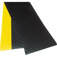 No. 417 Bubble Sof-Tred With Dyna-Shield Mats, Bubbled, 3' x 12' x 1/2", Black/Yellow, PVC Les Fournitures Industrielles Méga