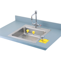 Swing-Away Eyewash Station, Counter-Mount Installation Les Fournitures Industrielles Méga
