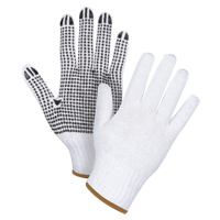Dotted String Knit Gloves, Poly/Cotton, Single Sided, 7 Gauge, Large Les Fournitures Industrielles Méga