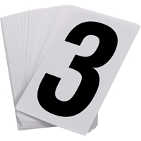 Num&eacute;ros autocollants, 3, 3-1/2" h, Noir sur blanc Les Fournitures Industrielles Méga