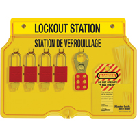 Station de verrouillage, Cadenas Aluminium, Capacit&eacute; de 4, Cadenas Compris Les Fournitures Industrielles Méga