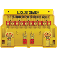 Stations de verrouillage, Cadenas Thermoplastique, Capacit&eacute; de 10, Cadenas Compris Les Fournitures Industrielles Méga