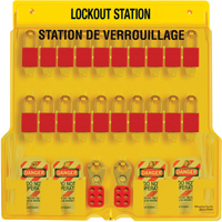 Station de verrouillage, Cadenas Thermoplastique, Capacit&eacute; de 20, Cadenas Compris Les Fournitures Industrielles Méga