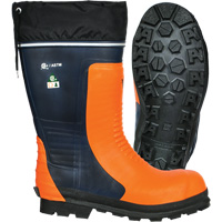 Bottes de s&eacute;curit&eacute; pour scie &agrave; chaîne Bushwhacker, Caoutchouc, Embout Acier, Pointure 6, Semelle R&eacute;sistant aux perforations Les Fournitures Industrielles Méga