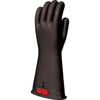Black Natural Rubber Insulating Gloves, ASTM Class 0, Size 8, 14" L Les Fournitures Industrielles Méga