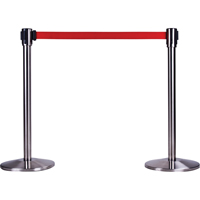 Free-Standing Crowd Control Barrier Receiver Post, 35" High, Stainless Les Fournitures Industrielles Méga