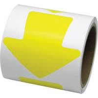 Coloured Floor Marking Decals, Arrow, 4" L x 4" W, Yellow, Vinyl Les Fournitures Industrielles Méga