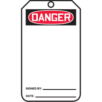 Safety Tags, Plastic, 3-3/8" W x 5-7/8" H, English Les Fournitures Industrielles Méga
