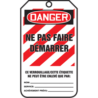 Lockout Tags, Cardstock, 3-1/8" W x 5-7/8" H, French Les Fournitures Industrielles Méga