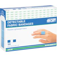Bandages, Rectangulaire/carr&eacute;e, 3", Tissu d&eacute;tectable, St&eacute;rile Les Fournitures Industrielles Méga