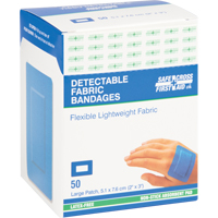 Bandages, Rectangulaire/carr&eacute;e, 3", Tissu d&eacute;tectable, St&eacute;rile Les Fournitures Industrielles Méga