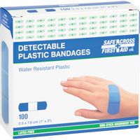 Bandages, Rectangulaire/carr&eacute;e, 3", Plastique d&eacute;tectable, St&eacute;rile Les Fournitures Industrielles Méga