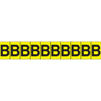 Individual Adhesive Letter Markers, B, 1" H, Black on Yellow Les Fournitures Industrielles Méga