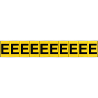 Individual Adhesive Letter Markers, E, 1" H, Black on Yellow Les Fournitures Industrielles Méga