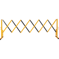 Barri&egrave;re extensible, 37" h x 11' lo, Noir/Jaune Les Fournitures Industrielles Méga