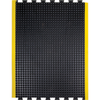 Tapis antifatigue en d&ocirc;me, &agrave; bulles, 3' x 4' x 1/2", Noir, Caoutchouc Les Fournitures Industrielles Méga