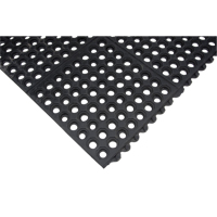 Tapis modulaire antifatigue, Nid d'abeilles, 3' x 3' x 1/2", Noir, Caoutchouc naturel Les Fournitures Industrielles Méga