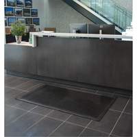 Low-Profile Matting, Rubber, Scraper Type, Solid Pattern, 3' x 5', Black Les Fournitures Industrielles Méga