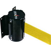Wall Mount Barrier, Steel, Screw Mount, 12', Yellow Tape Les Fournitures Industrielles Méga