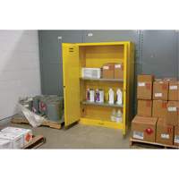 Armoire pour produits inflammables, 45 gal., 2 Porte(s), 43" La x 65" h x 18" p Les Fournitures Industrielles Méga