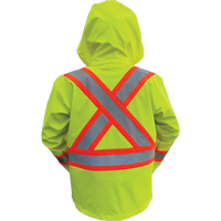 Vestes de s&eacute;curit&eacute; imperm&eacute;ables ignifuges haute visibilit&eacute; en polyur&eacute;thane, Petit, Jaune lime haute visibilit&eacute; Les Fournitures Industrielles Méga