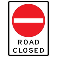 "Road Closed" Roll-Up Traffic Sign, 36" x 48", Vinyl, English with Pictogram Les Fournitures Industrielles Méga