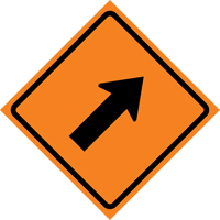 Right Diagonal Arrow Roll-Up Traffic Sign, 36" x 36", Vinyl, Pictogram Les Fournitures Industrielles Méga
