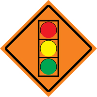 Stop Light Roll-Up Traffic Sign, 29-1/2" x 29-1/2", Vinyl, Pictogram Les Fournitures Industrielles Méga