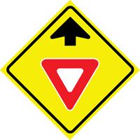 "Yield Ahead" Roll-Up Traffic Sign, 36" x 36", Vinyl, Pictogram Les Fournitures Industrielles Méga