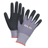 Gants ZX-1 de premi&egrave;re qualit&eacute; compatibles avec les &eacute;crans tactiles, 6/T-petit, R&ecirc;vetement Mousse de nitrile, Calibre 15, Enveloppe en Nylon Les Fournitures Industrielles Méga